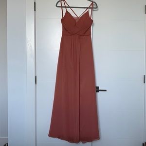 Morilee Madeline Gardner (style 21586) terracotta bridesmaid dress